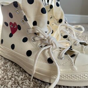 COMME DES GARCONS PLAY Converse Unisex Chuck Taylor High Top Sneakers NEW W/ TAG